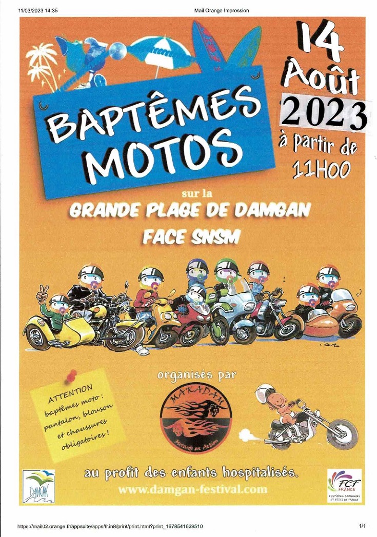 Baptêmes motos - grande plage de Damgan